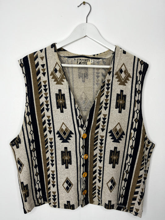 Textured Aztec True Vintage Waistcoat