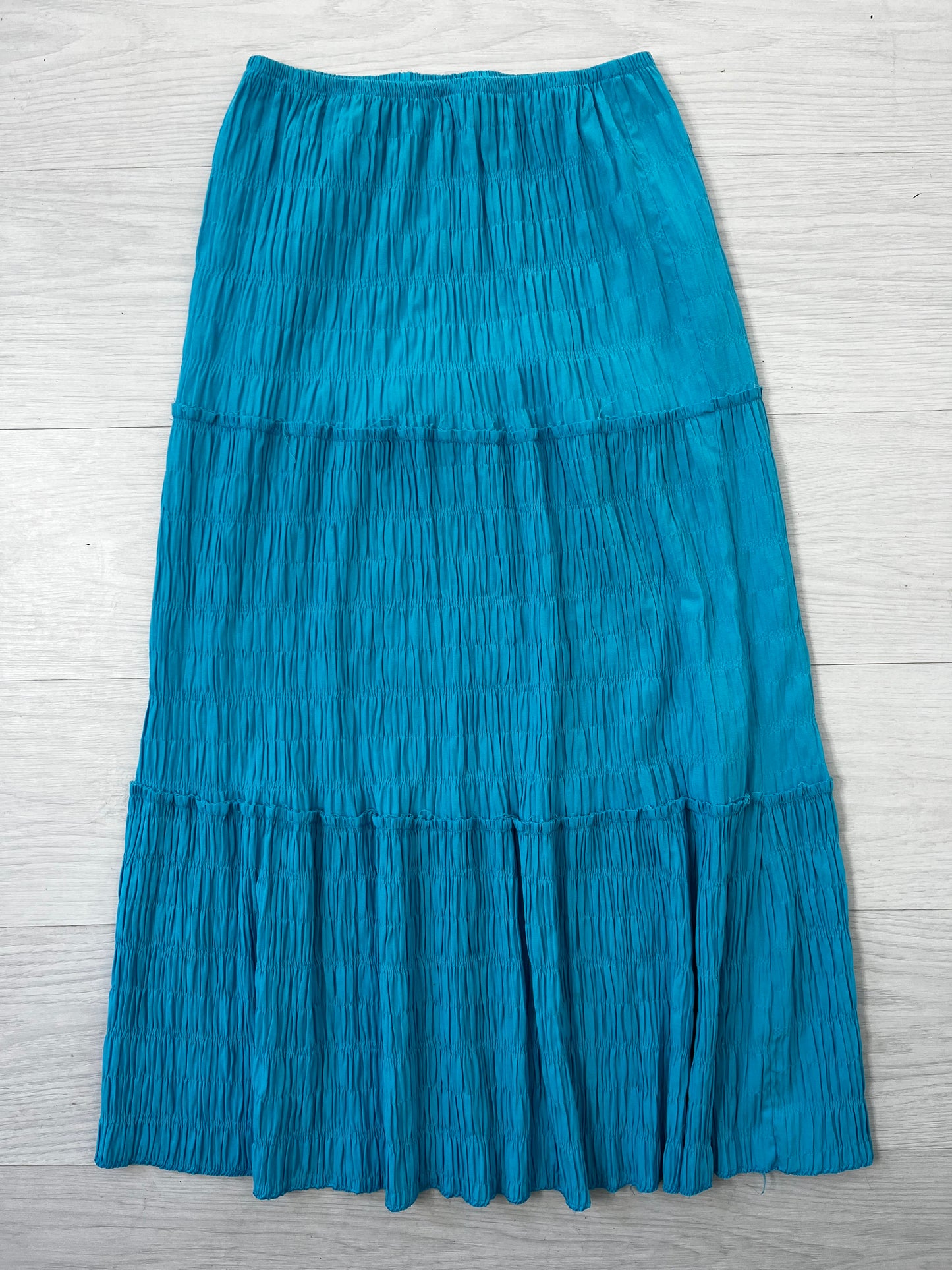 Turquoise Ruffled Effect Vintage Skirt