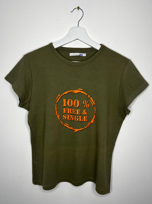 Y2k Khaki Slogan T-Shirt