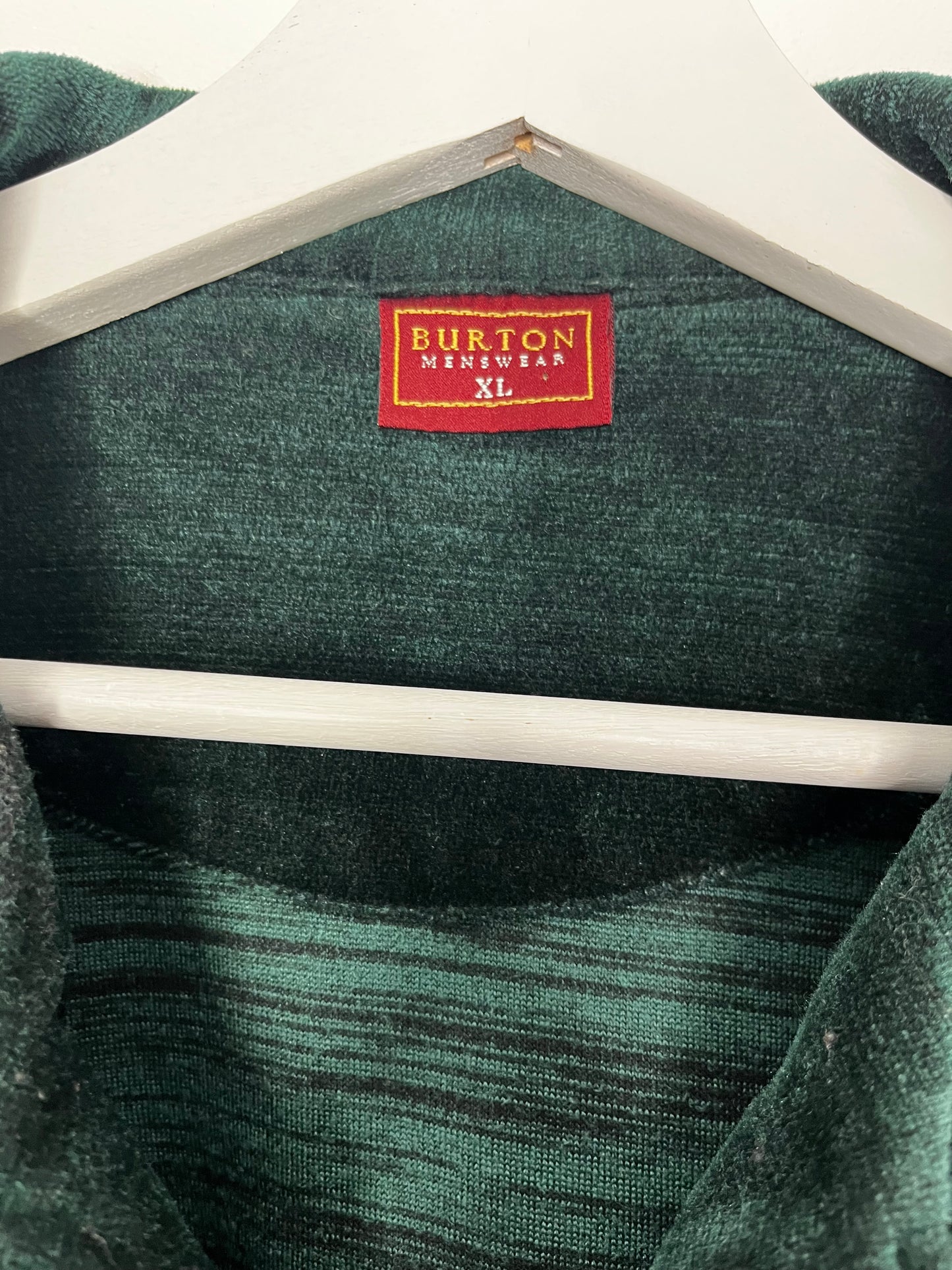 True Vintage Green Velour Mens Polo T-Shirt