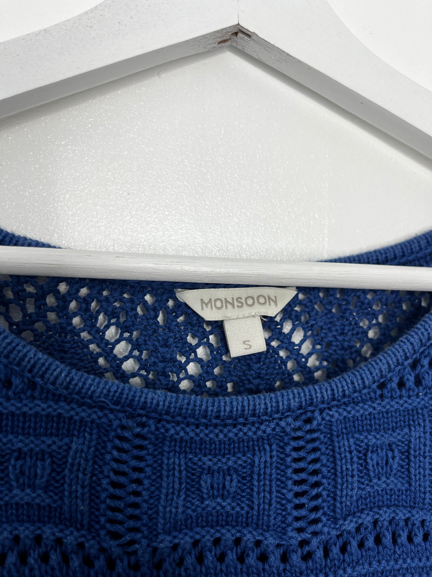 Blue Vintage 90s Festival Monsoon Crochet Dress