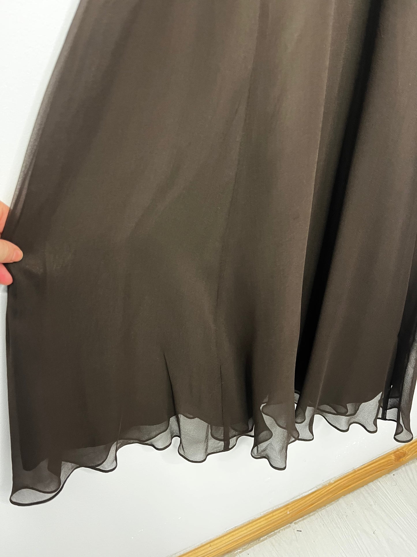 Y2k Brown Silk Phase Eight Dress