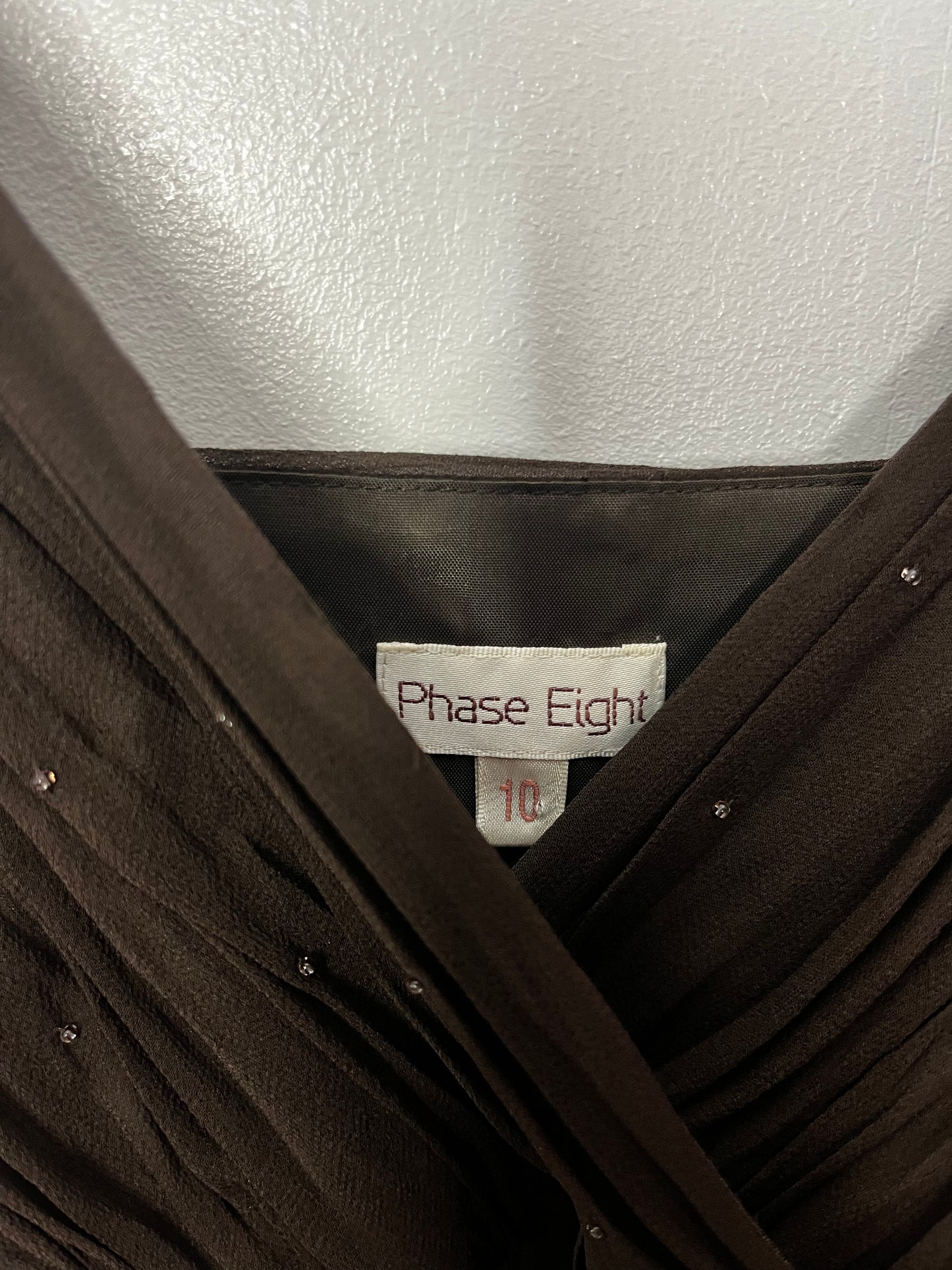 Y2k Brown Silk Phase Eight Dress