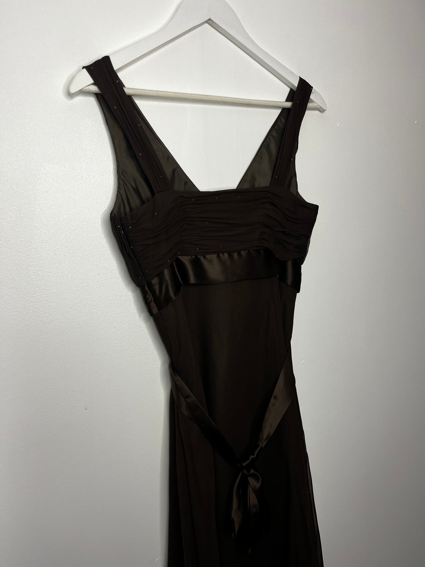 Y2k Brown Silk Phase Eight Dress
