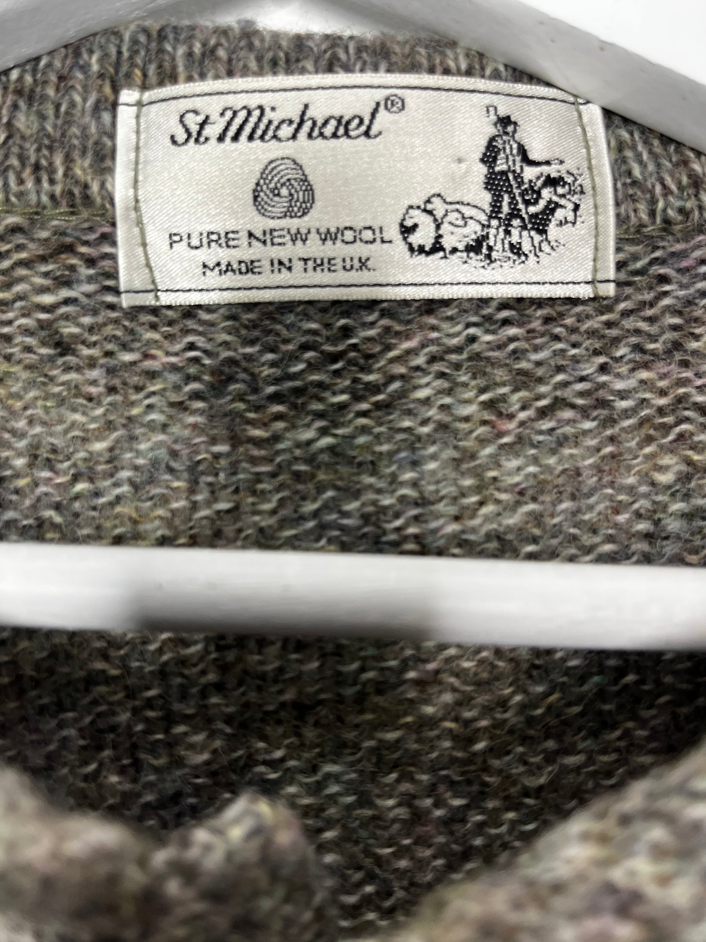 True Vintage Grey Wool Patterned Jumper