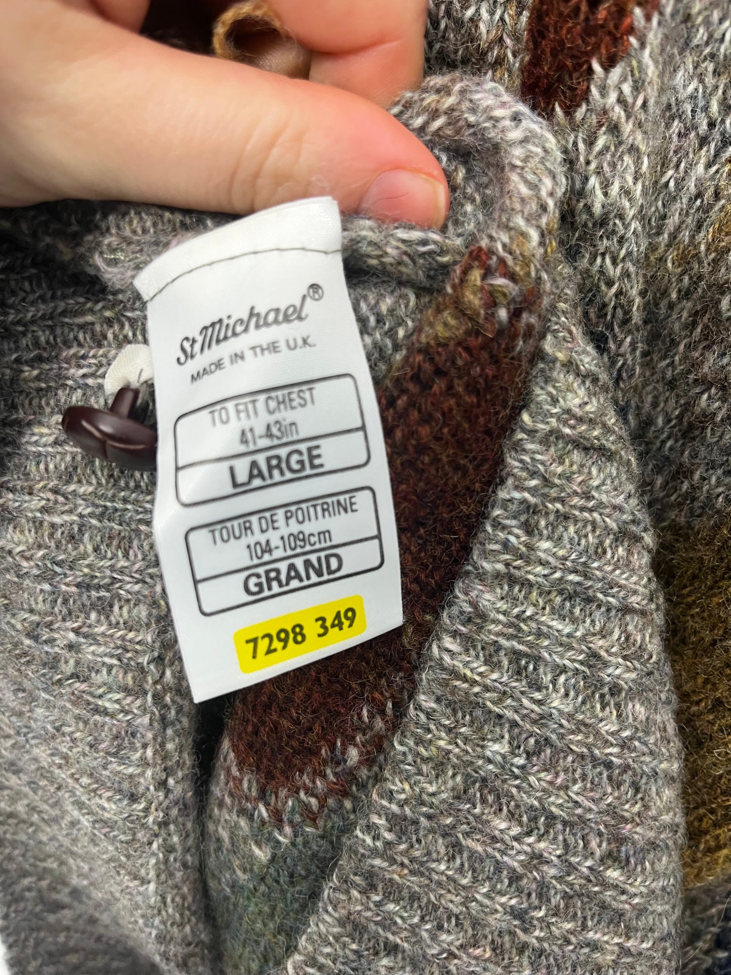 True Vintage Grey Wool Patterned Jumper