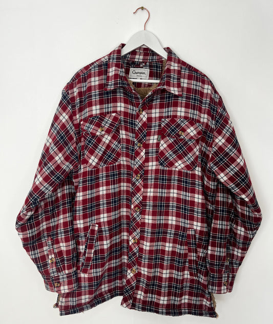 Faux Fur Lining Checked Shacket
