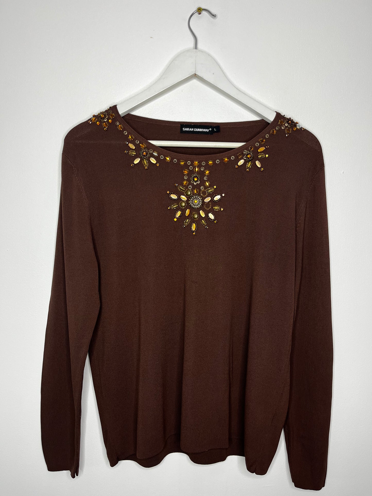 Y2k Brown Embellished Top