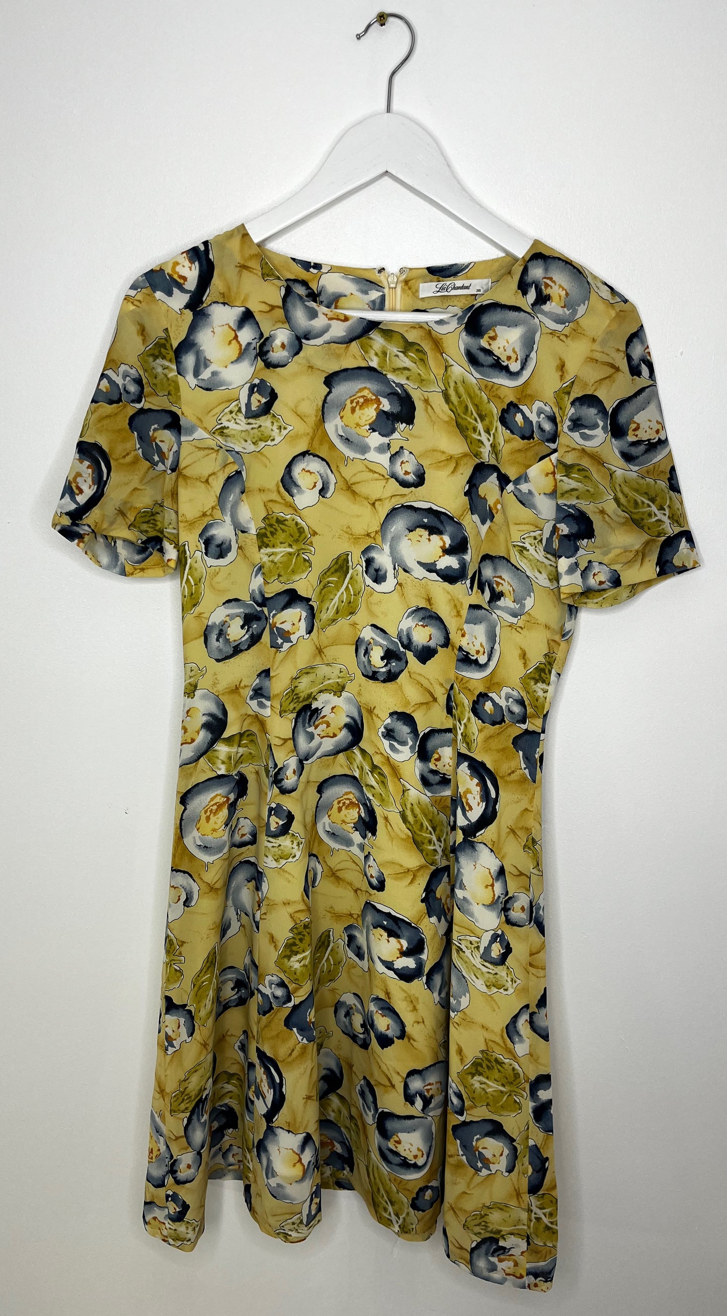 Lemon Zip Back Vintage Dress