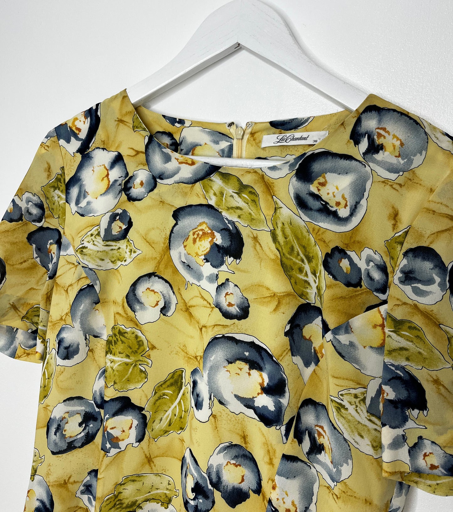 Lemon Zip Back Vintage Dress