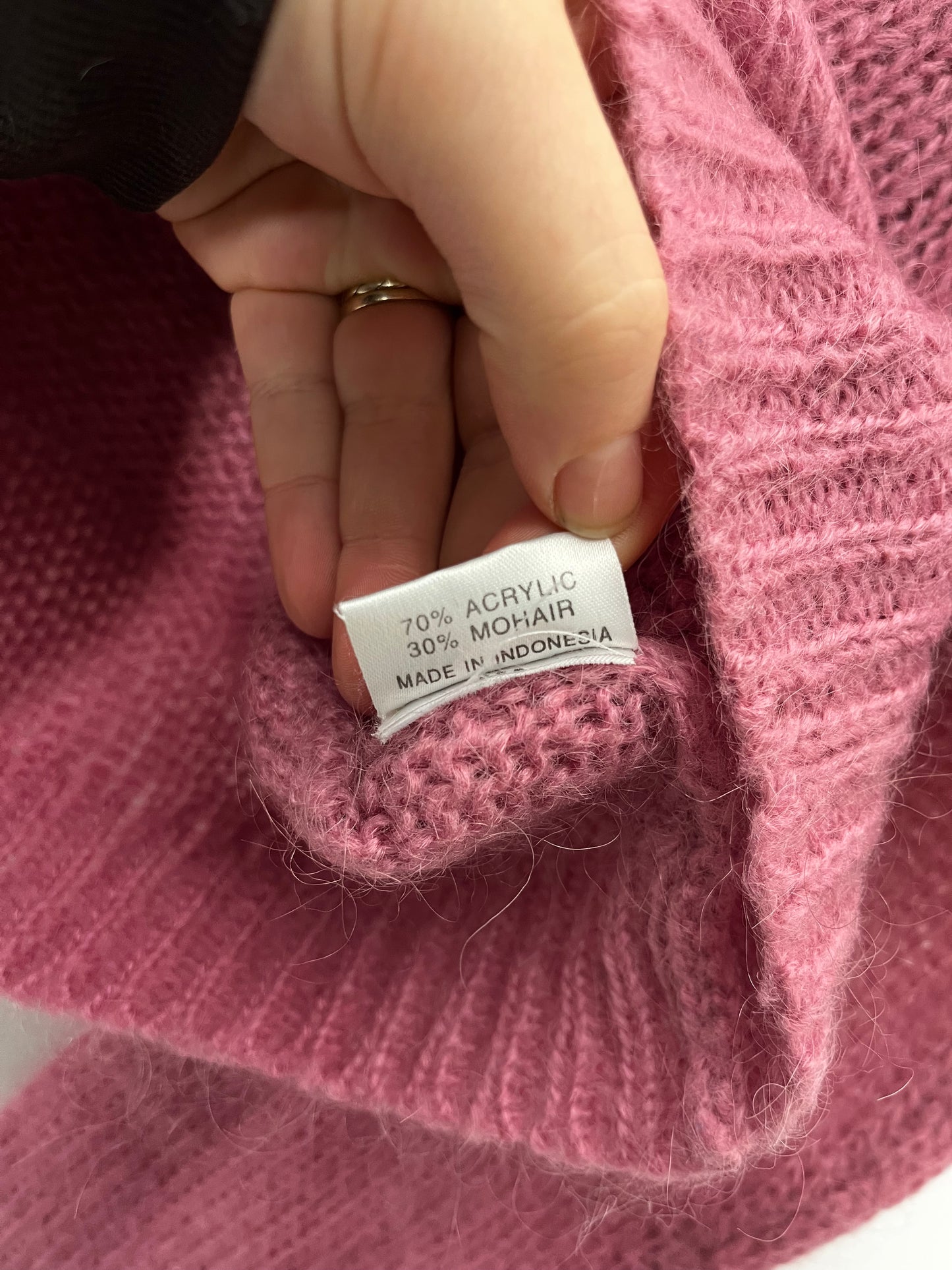 Baby Pink Part Mohair Short Vintage Jumper