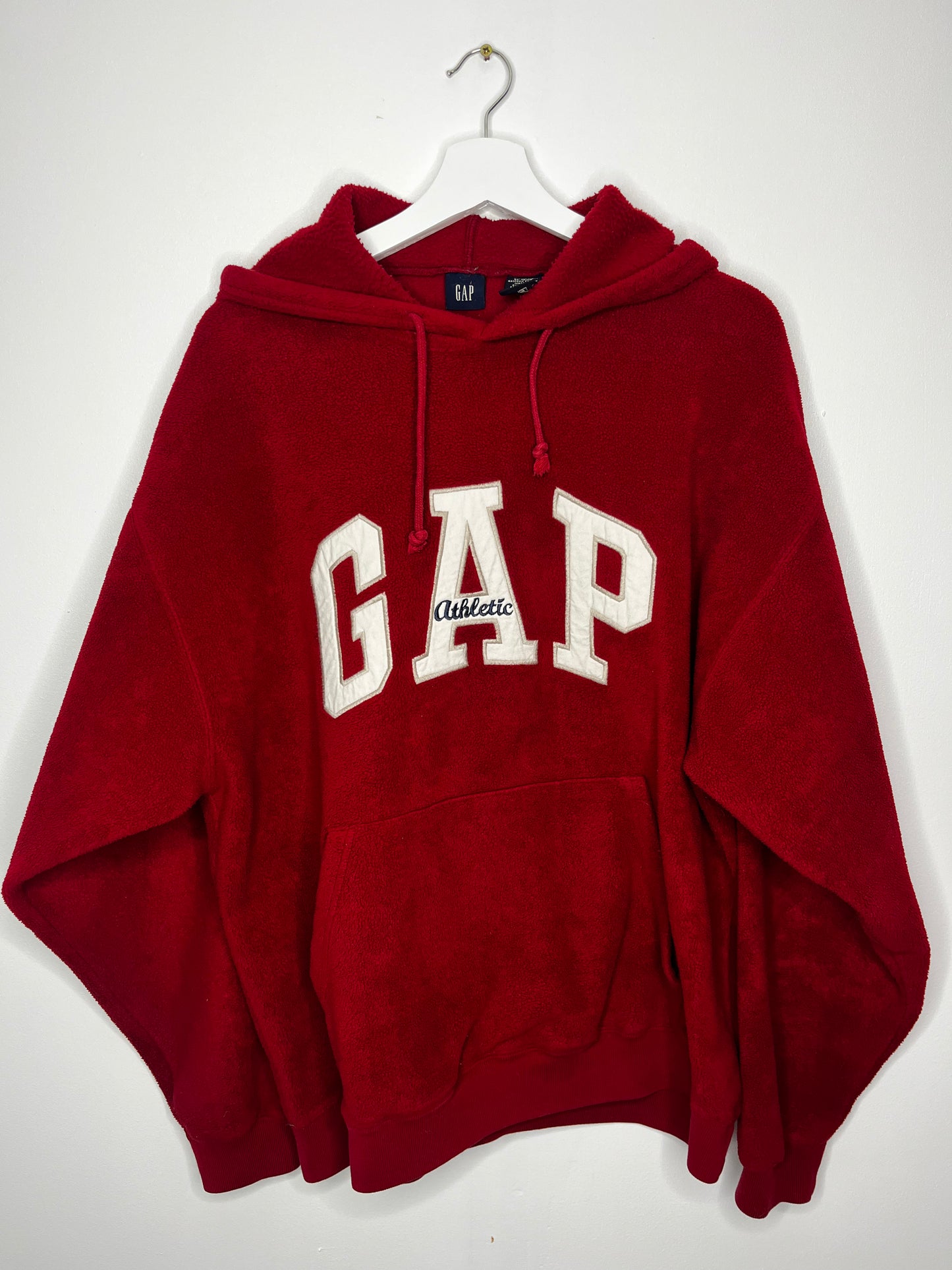 Y2k Red Fleece GAP Hooded Jumper