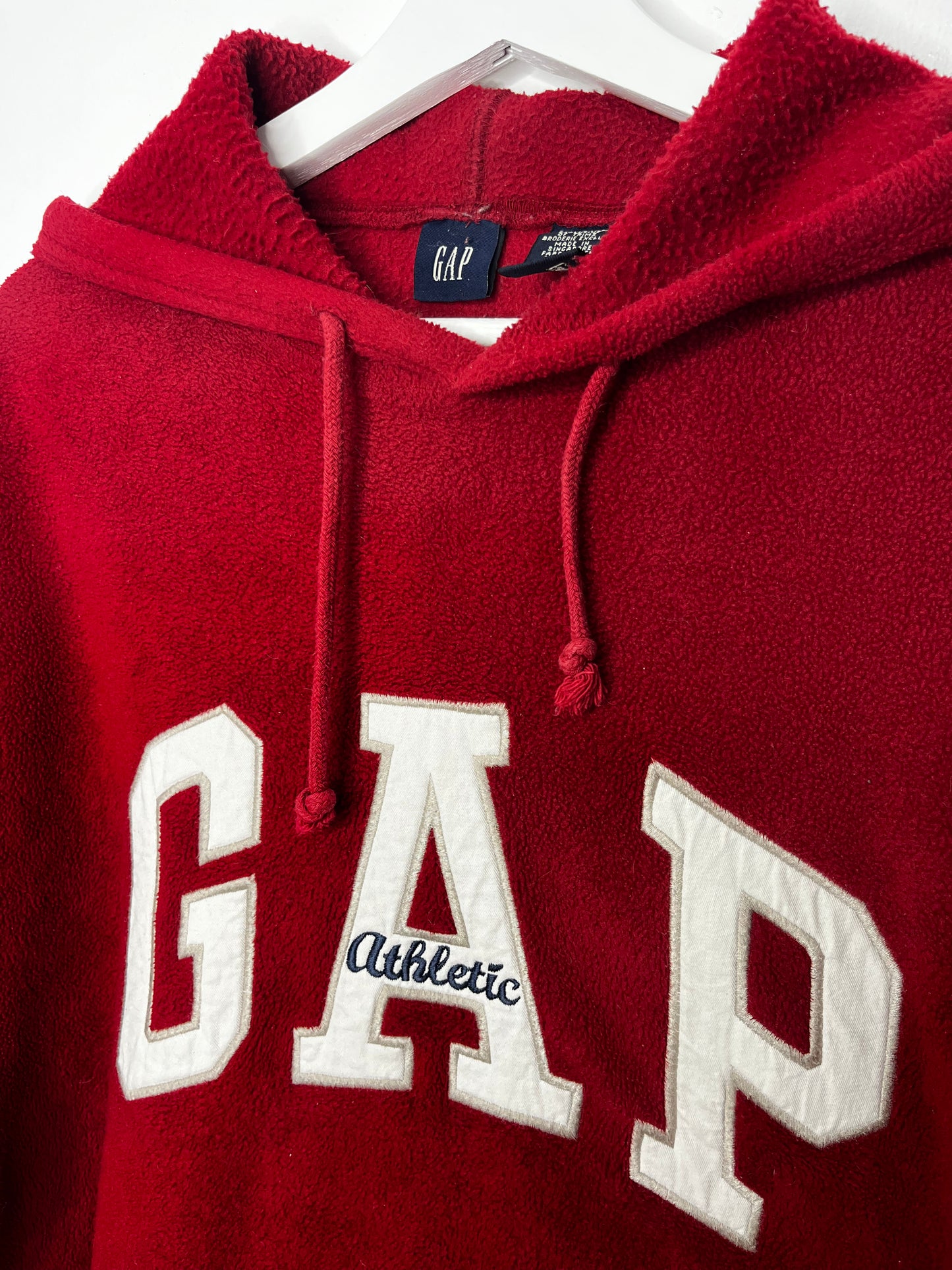 Y2k Red Fleece GAP Hooded Jumper
