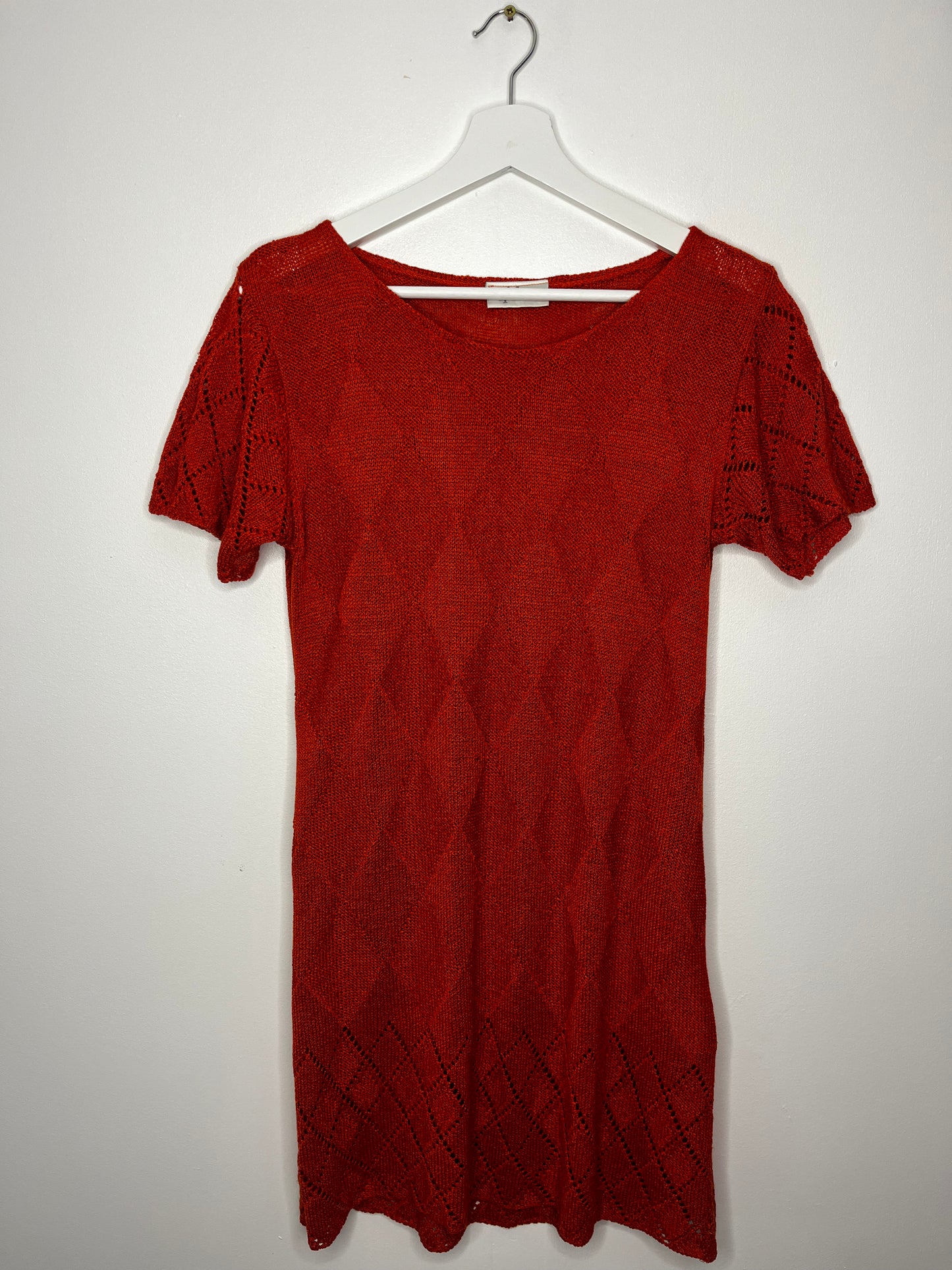 Orange Crochet Vintage Dress