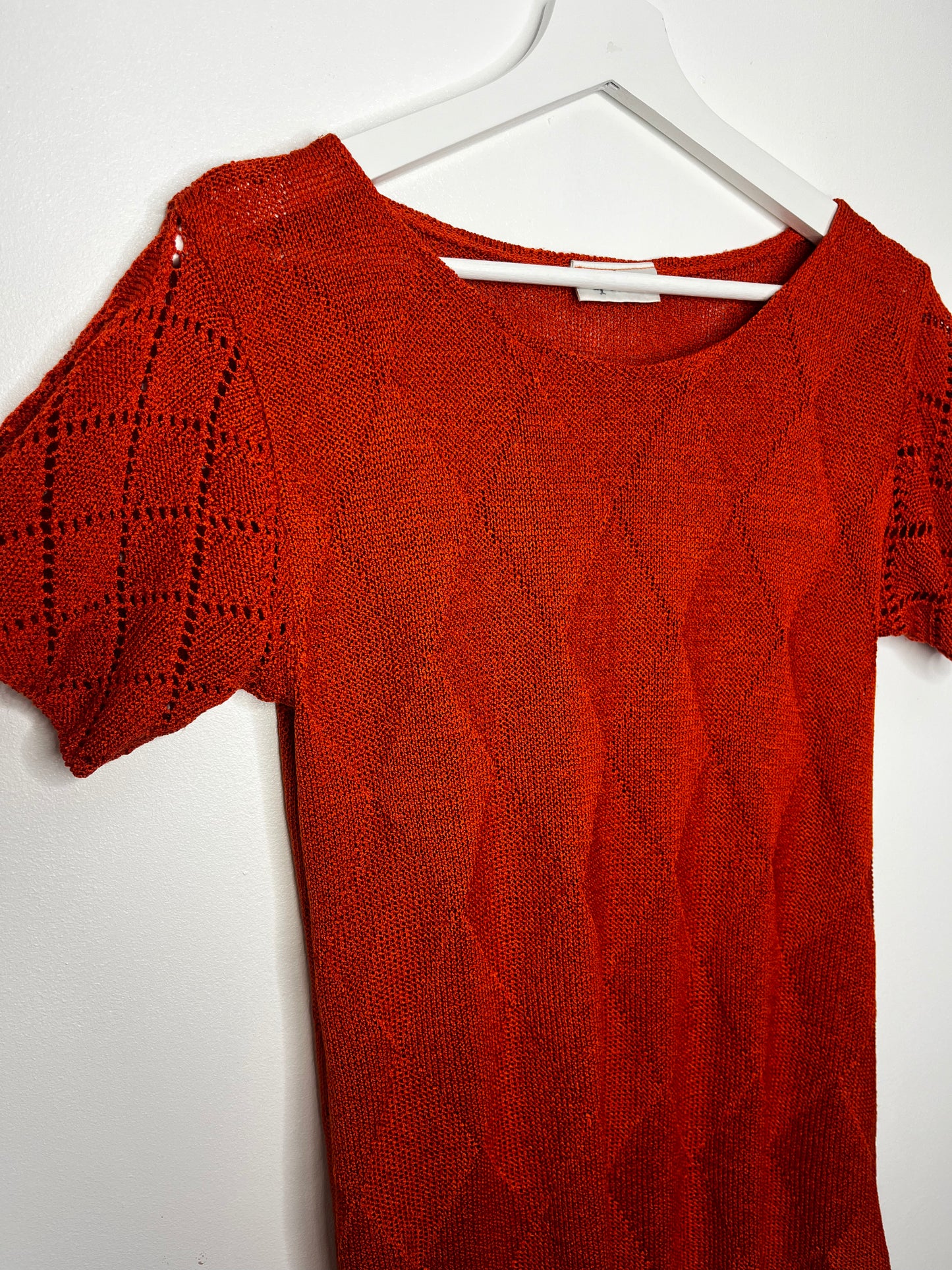 Orange Crochet Vintage Dress