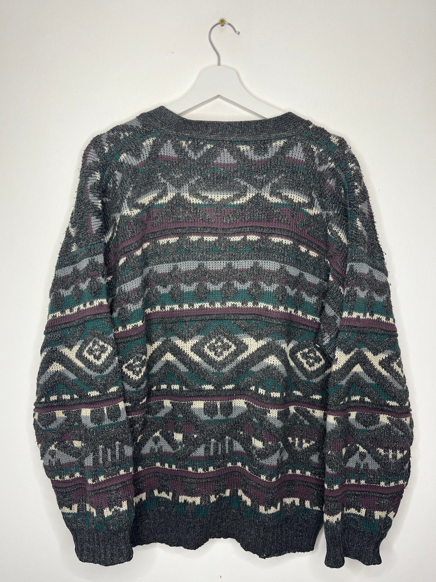 Grey Vintage Chunky 90s Grunge Cardigan