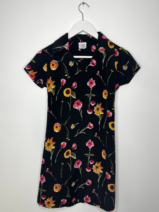 Tie Back Floral Vintage Mini Dress