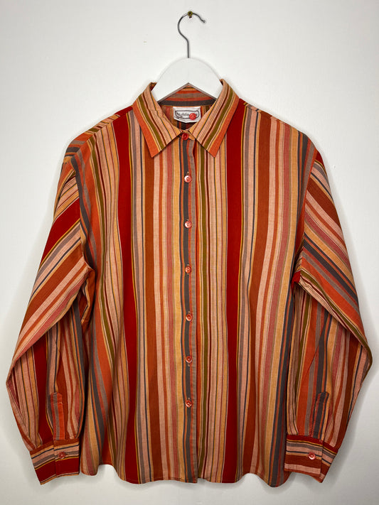 Coral Stripe Vintage Shirt