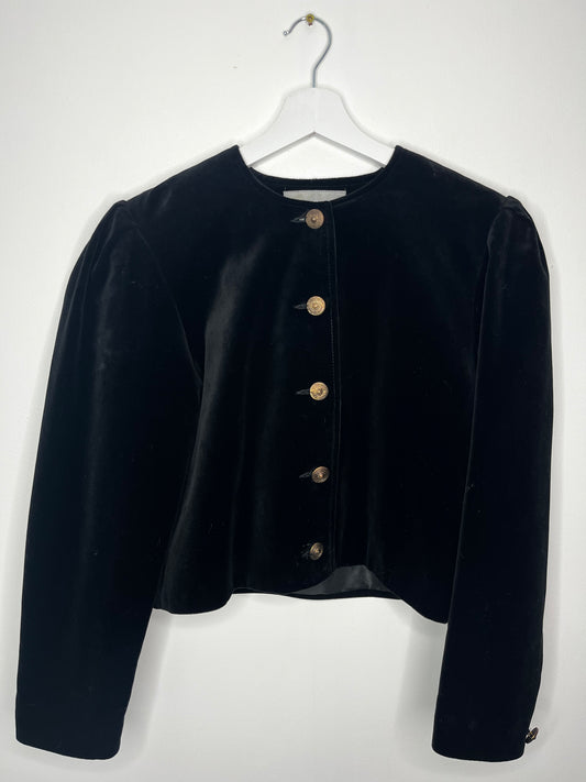 True Vintage Black Velvet Short Jacket