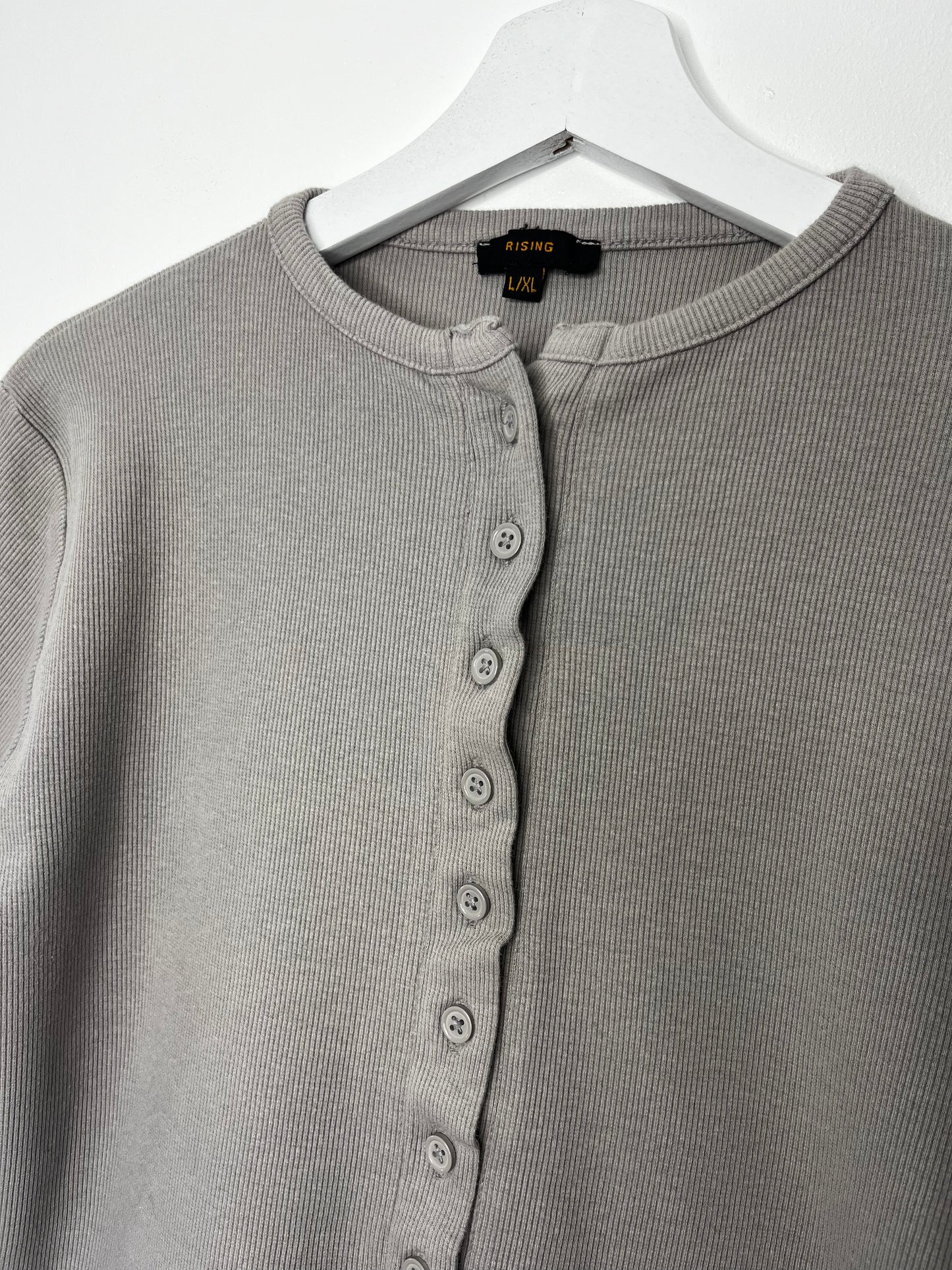 Lightly Ribbed Vintage Cotton Mocha T-Shirt