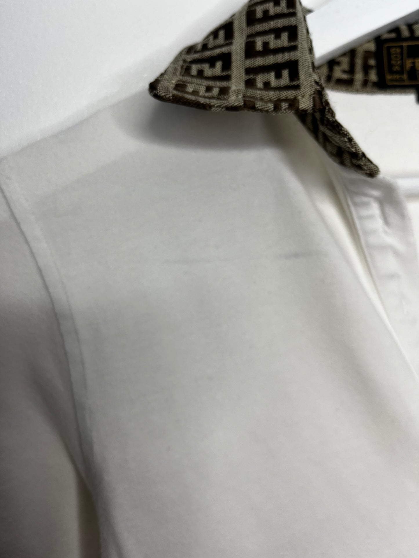 Y2k White & Brown Polo Top