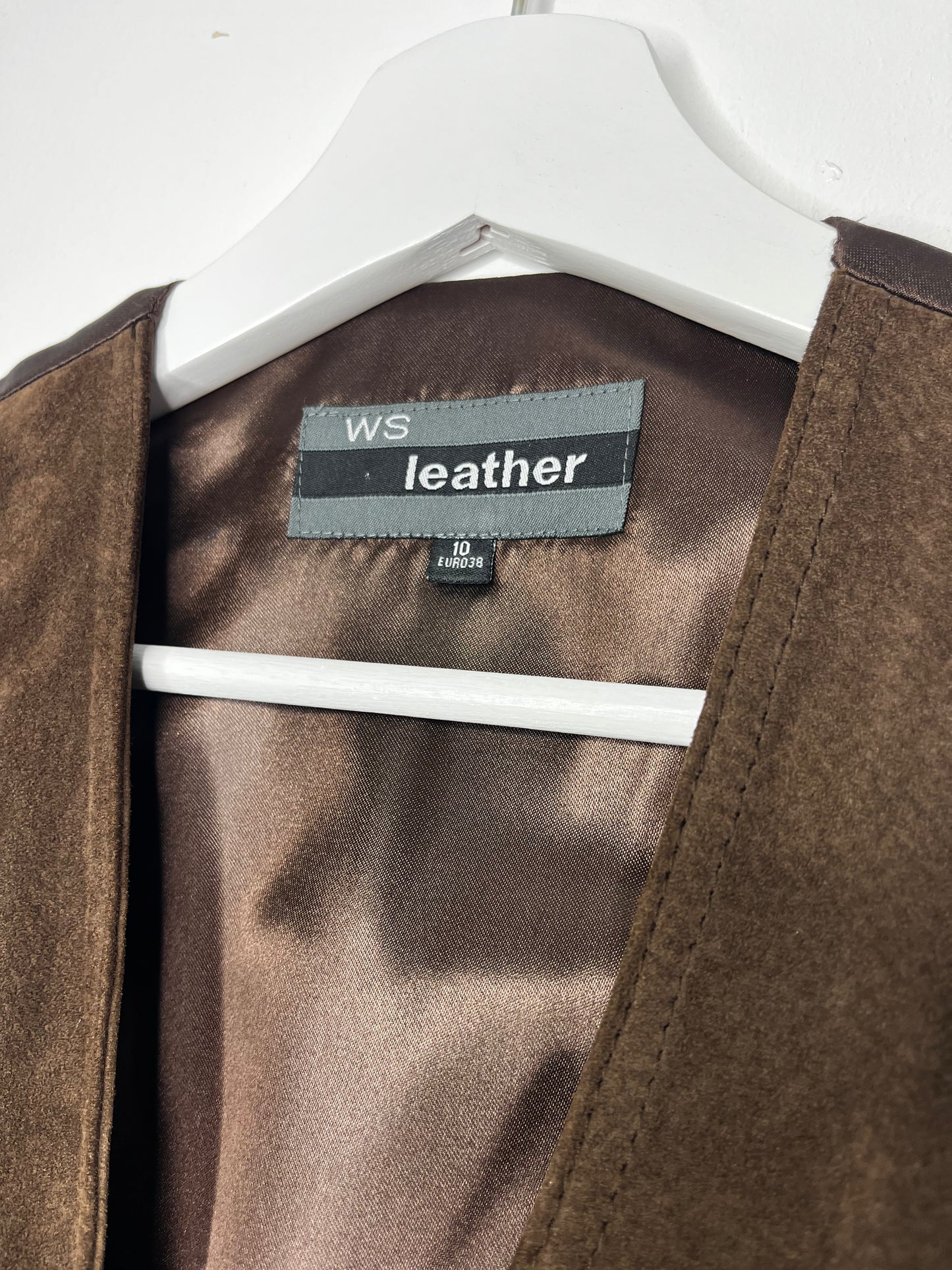 True Vintage Chocolate Brown Leather Waistcoat