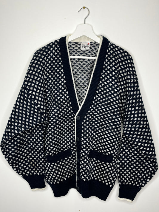 Chunky Vintage Navy Cardigan