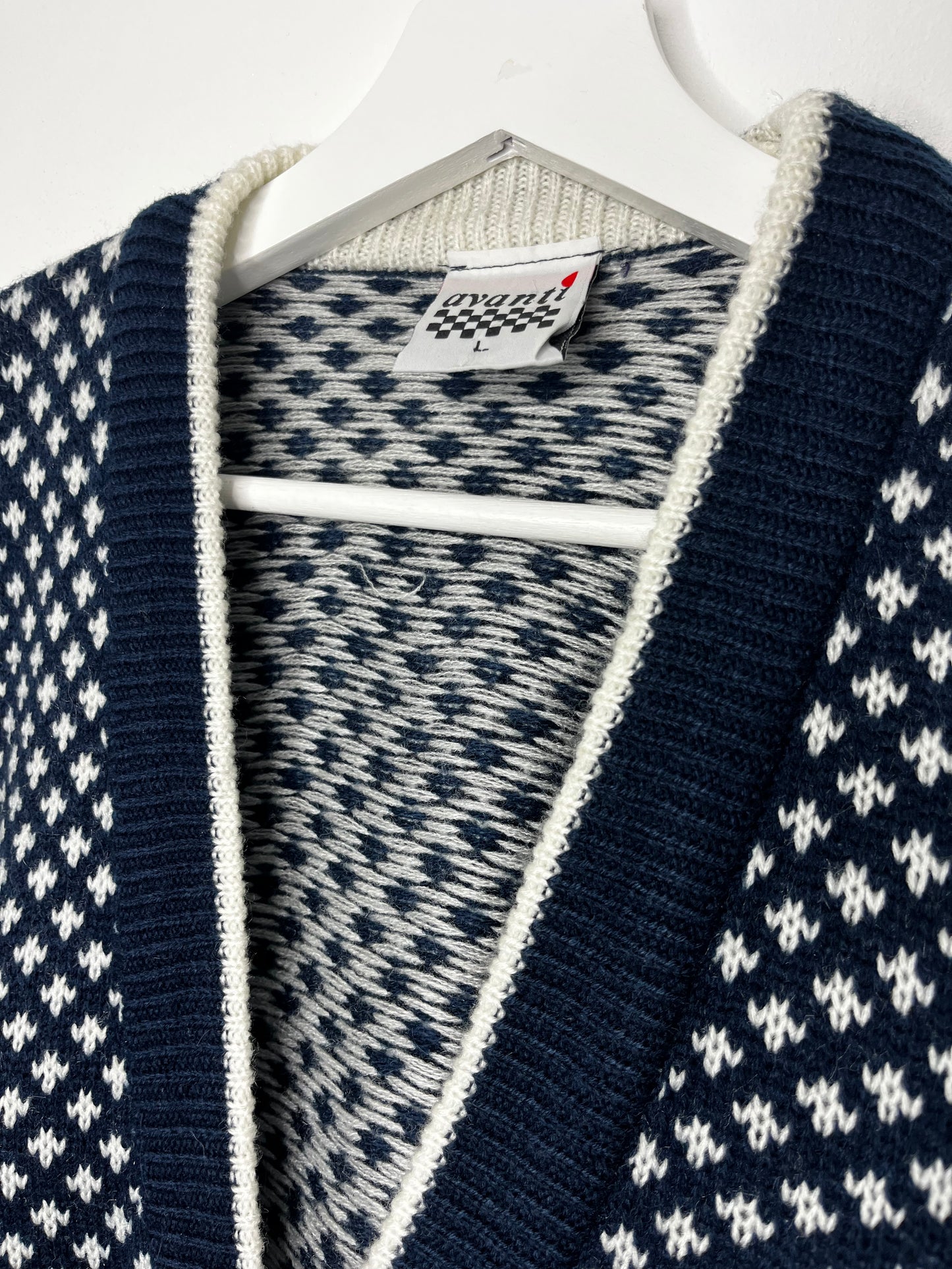 Chunky Vintage Navy Cardigan