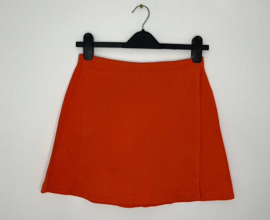 Orange Wrap Mini Skirt