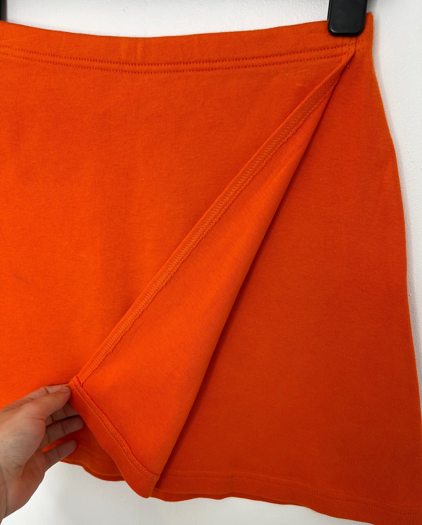 Orange Wrap Mini Skirt