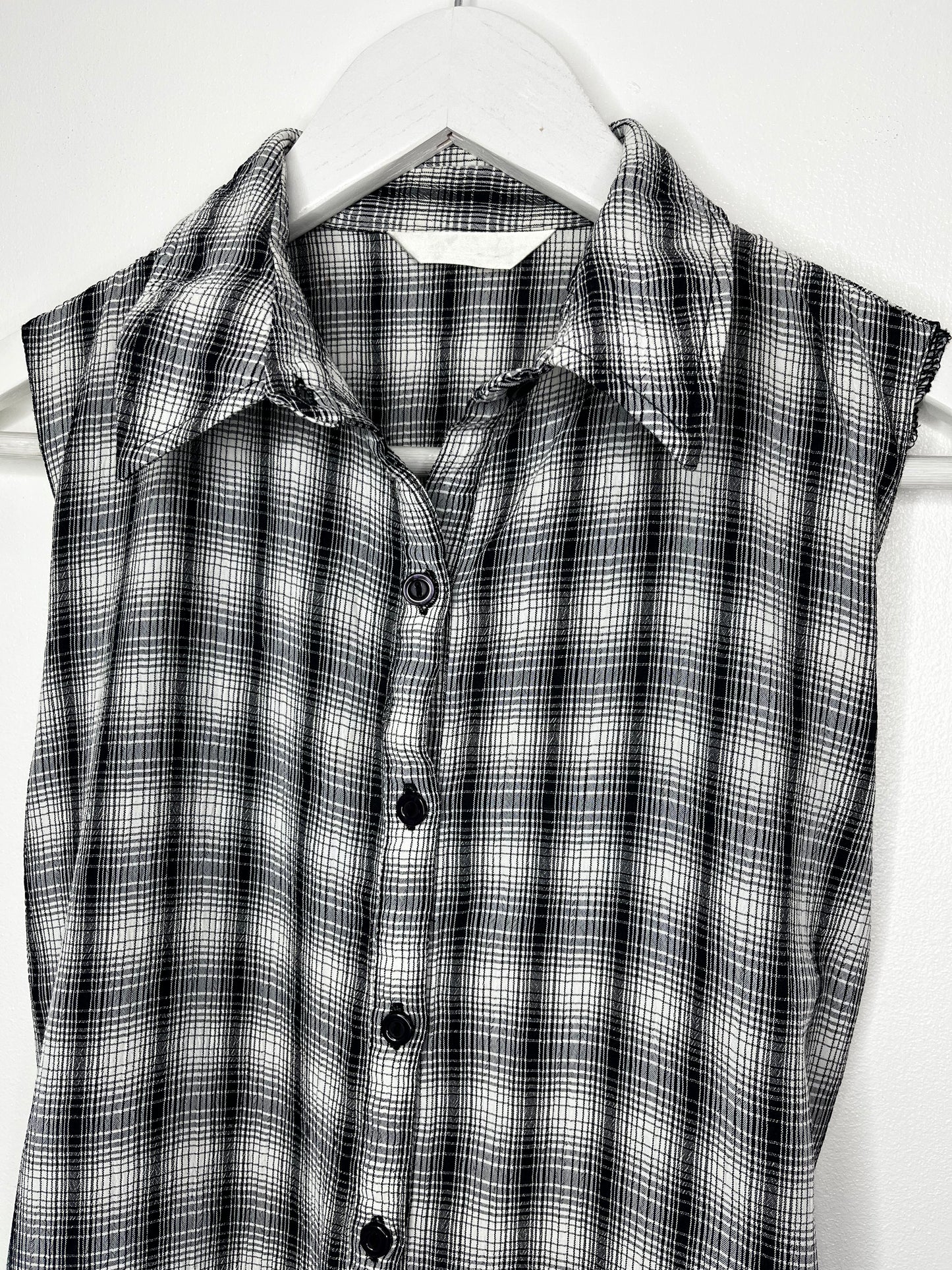 Navy Checked 90s Button Down Dress