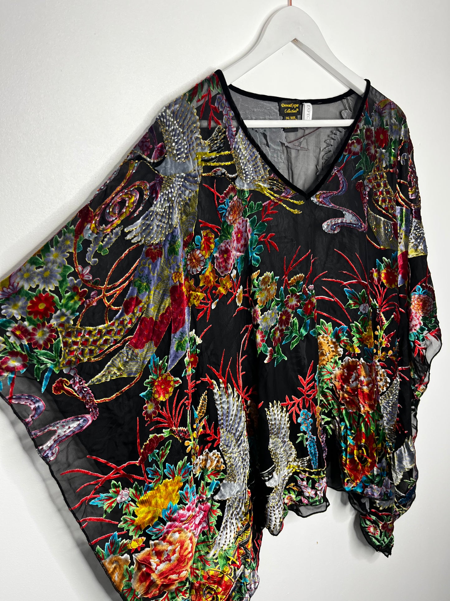 Part Silk Colourful Whimsical Vintage Blouse