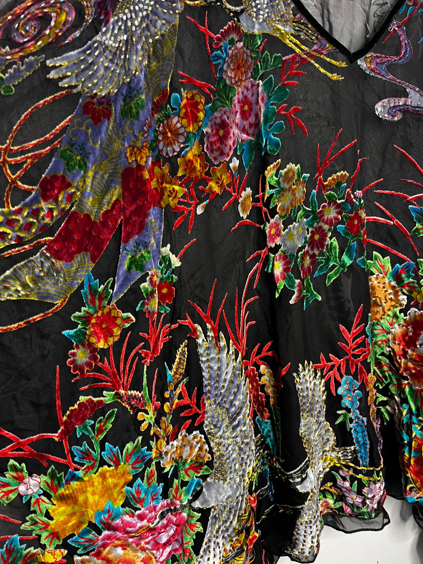 Part Silk Colourful Whimsical Vintage Blouse