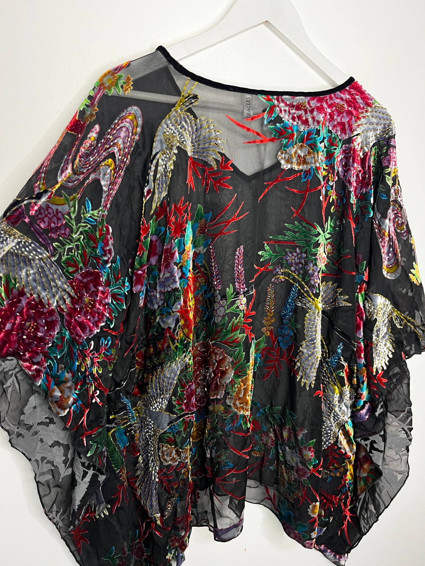 Part Silk Colourful Whimsical Vintage Blouse