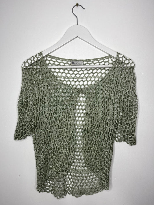 Pistachio Green Crochet Blouse