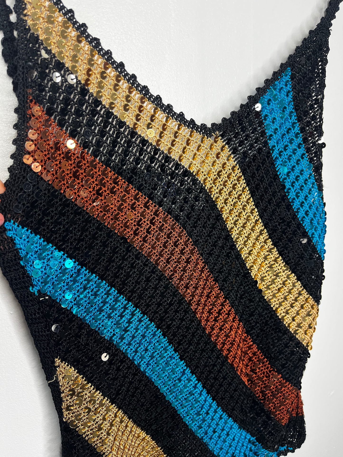 Y2k Crochet Sequin Cami Top