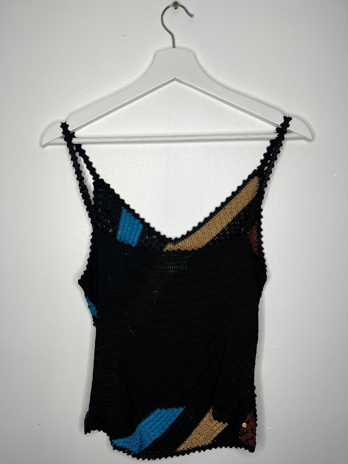 Y2k Crochet Sequin Cami Top