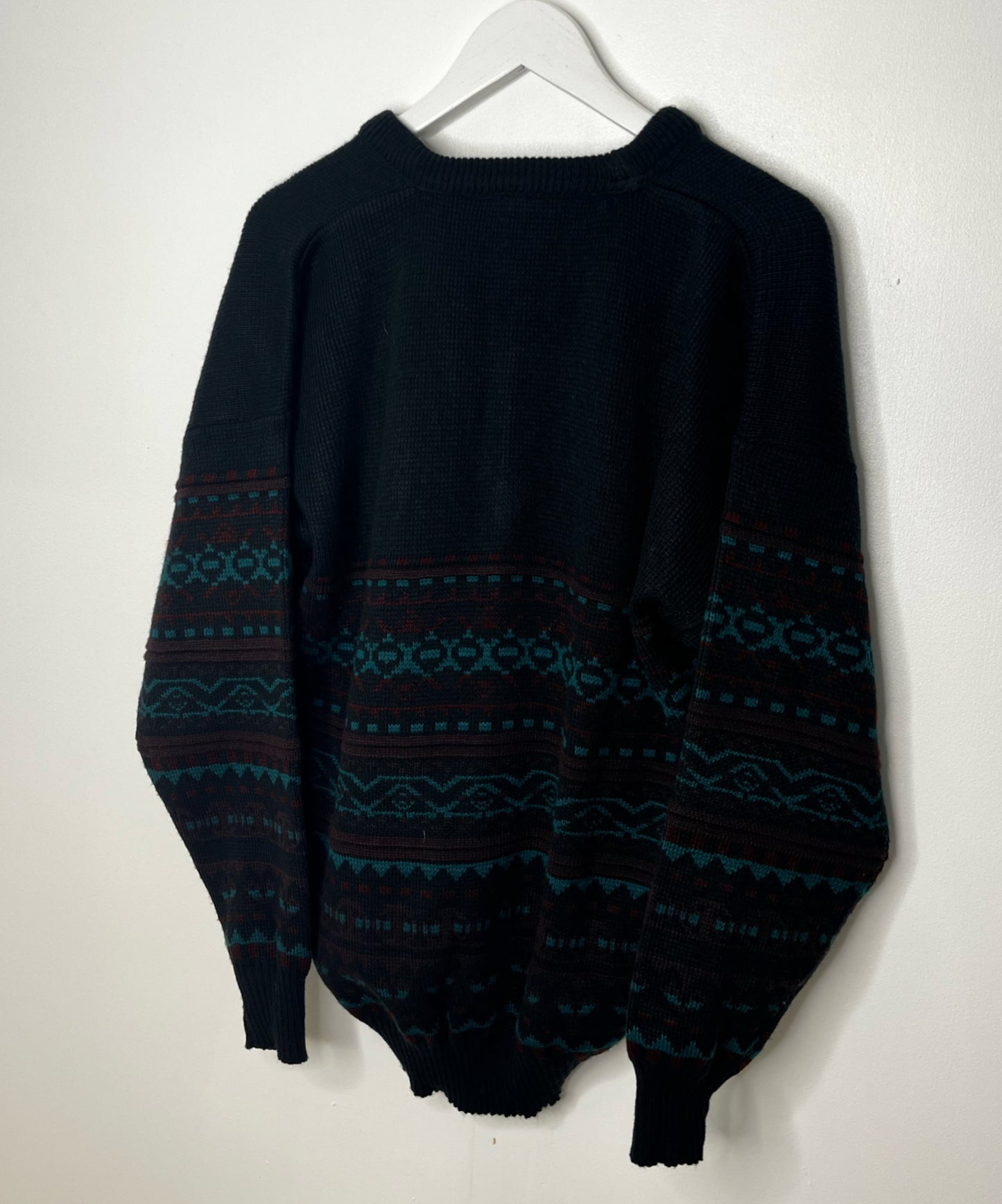Navy V Neck Vintage Jumper
