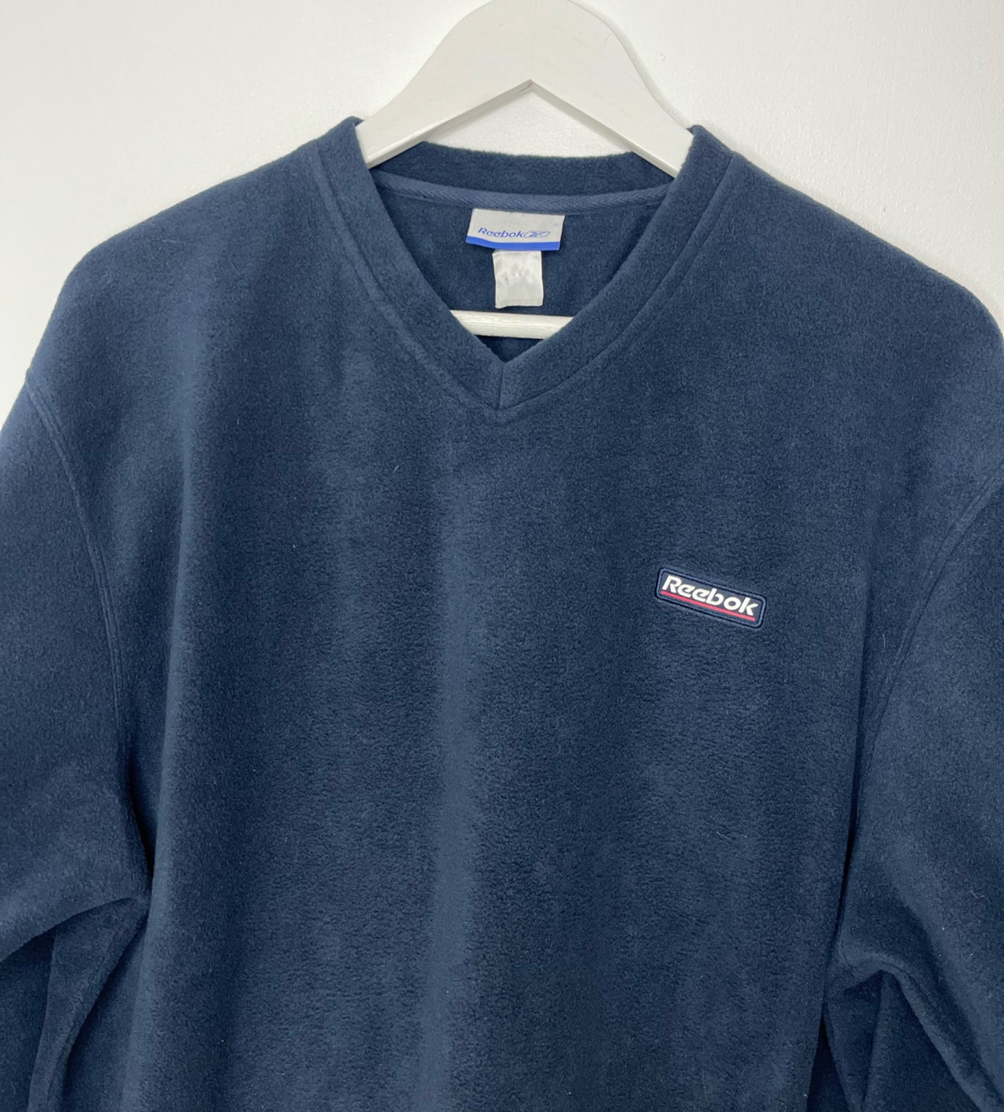 Navy V Neck Fleece Reebok Jumper