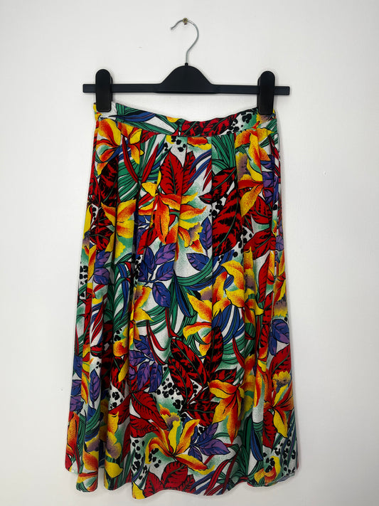 Highwaisted 90s Colourful Pleated Skirt