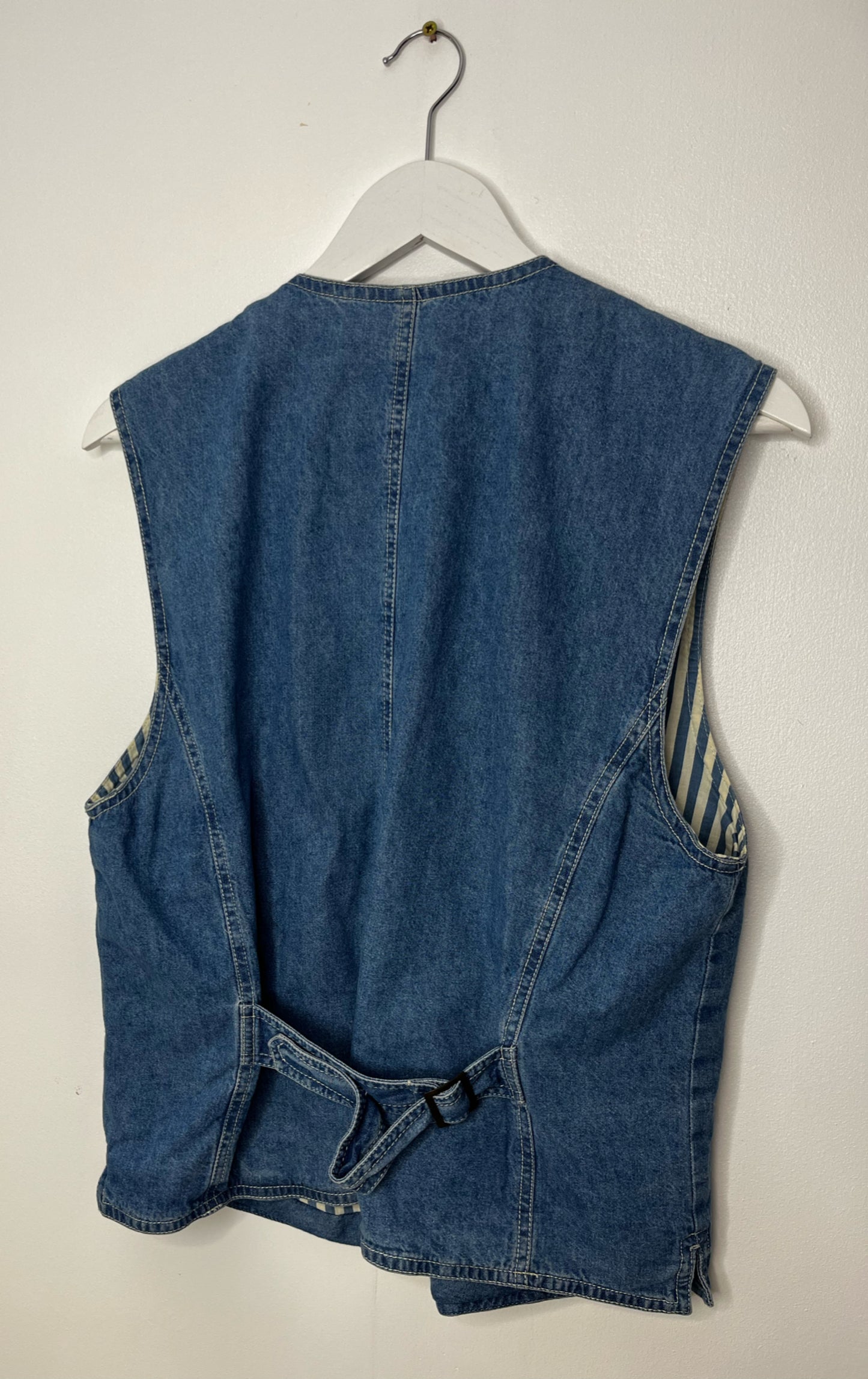 Vintage Denim Effect Waistcoat