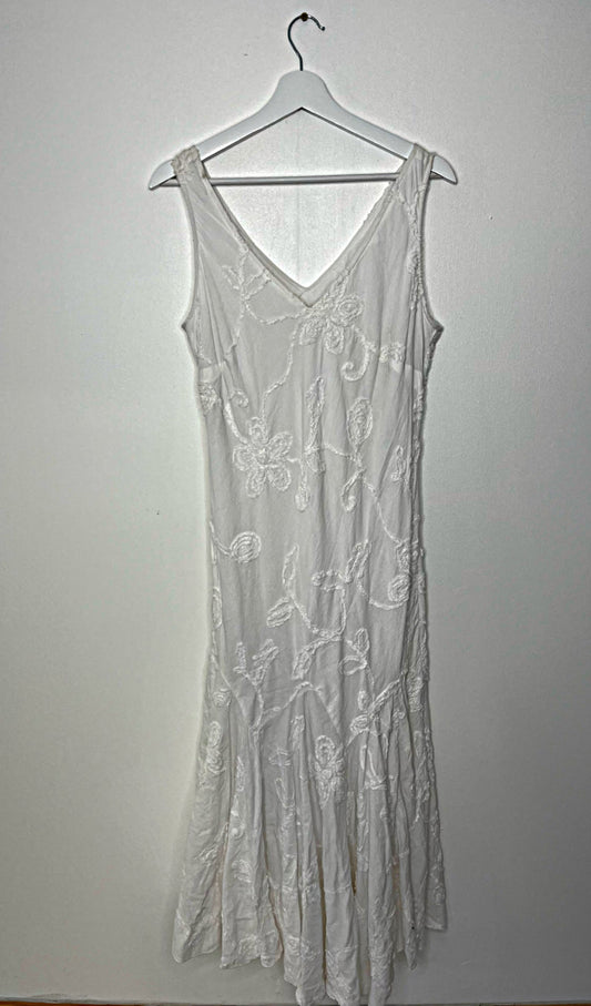 Long White Vintage Summer Festival Dress
