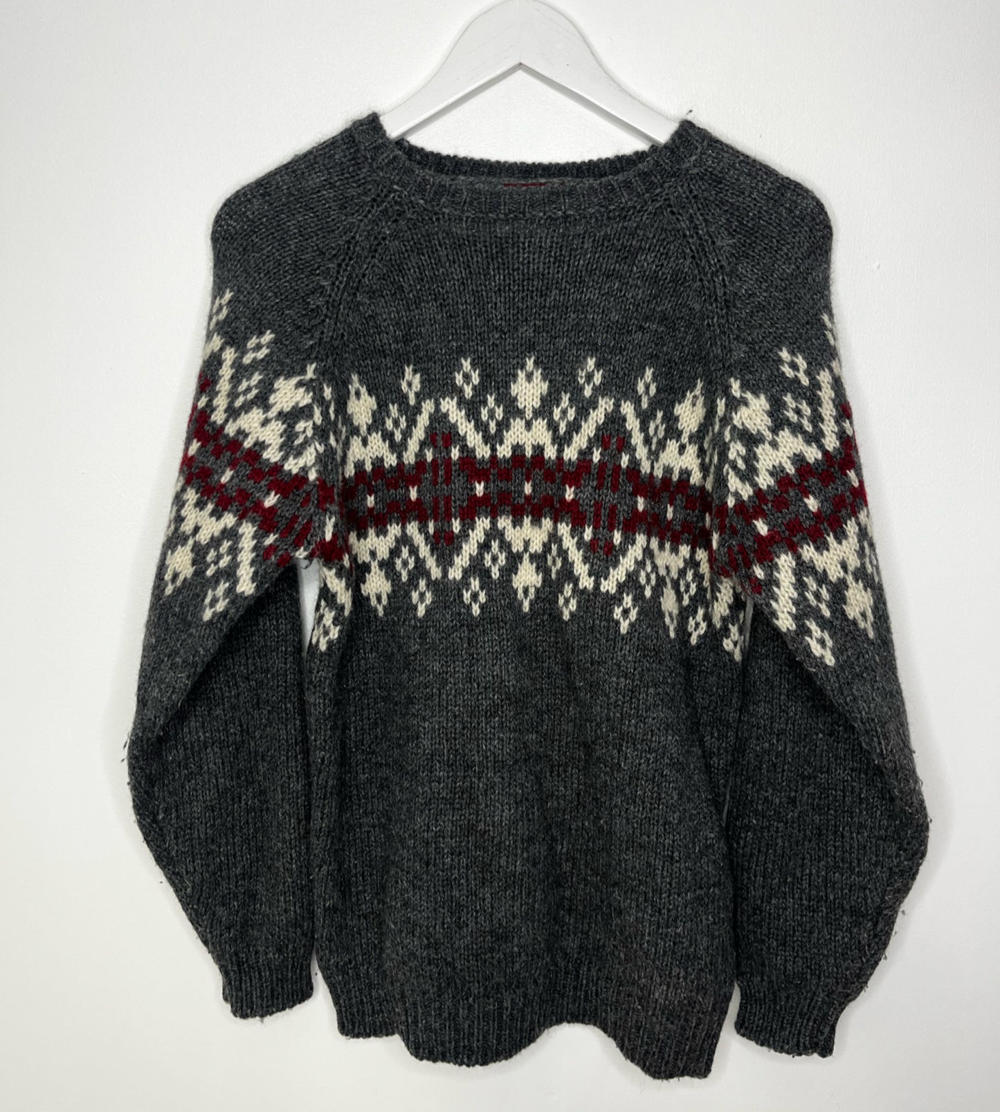 Grey Wool Vintage Jumper