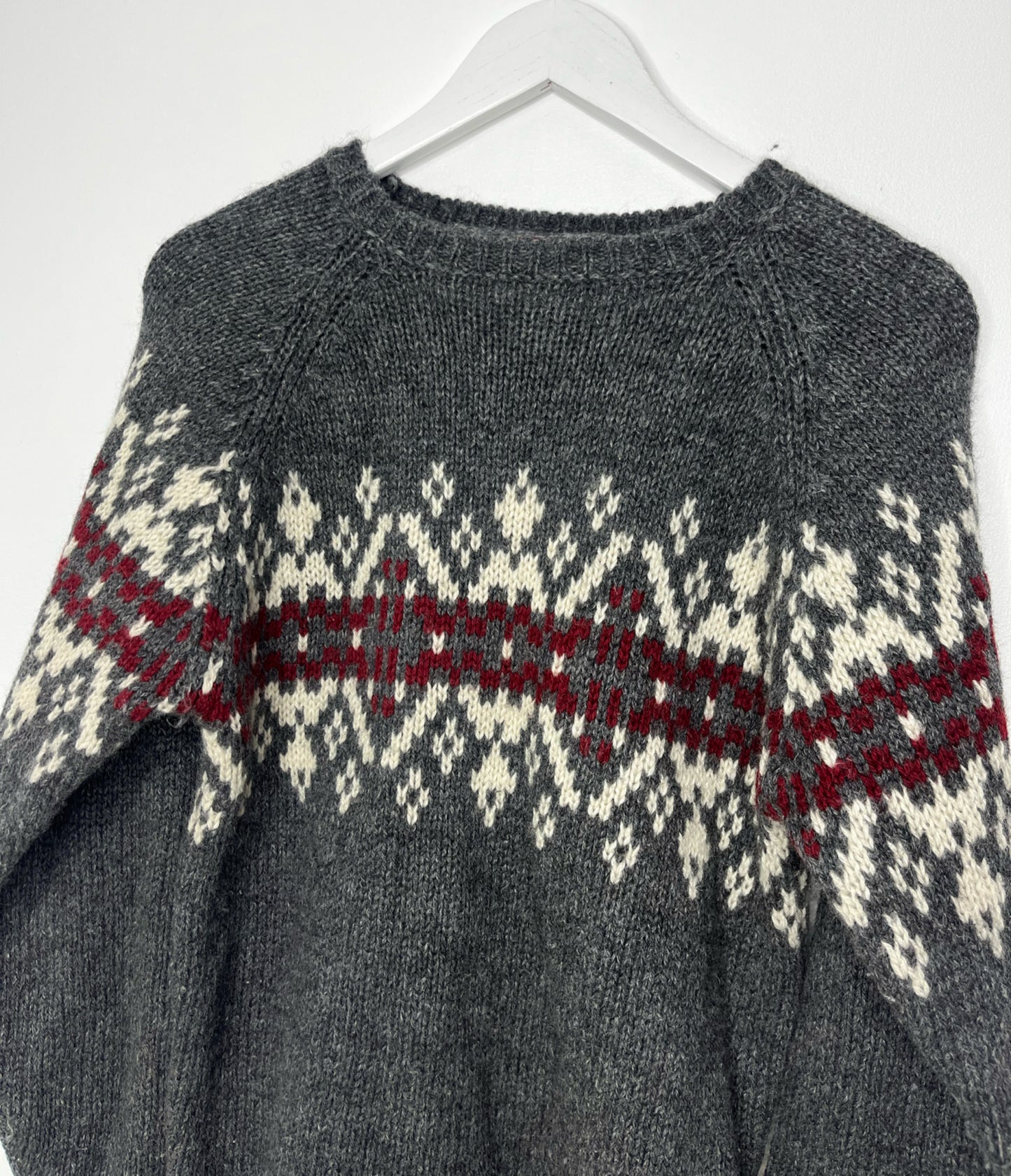 Grey Wool Vintage Jumper
