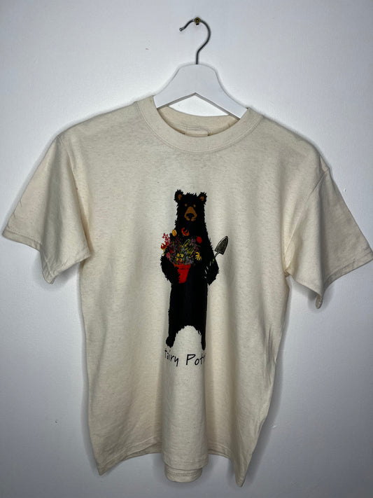 Pure Cotton Cream Vintage Bear T-Shirt