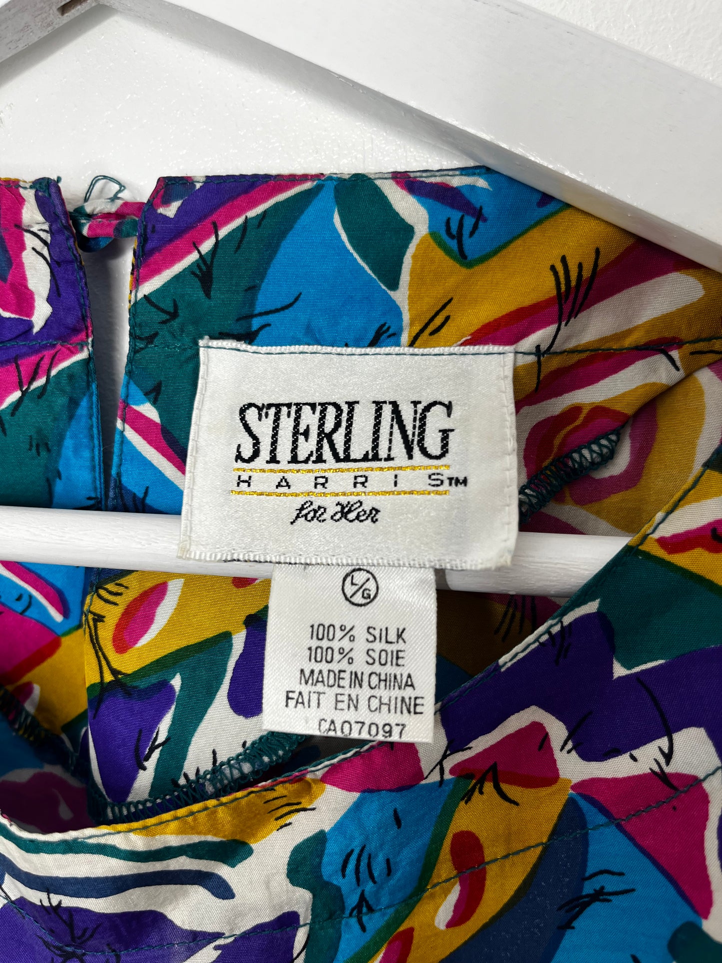 Pure Silk 90s Colourful Top Blouse