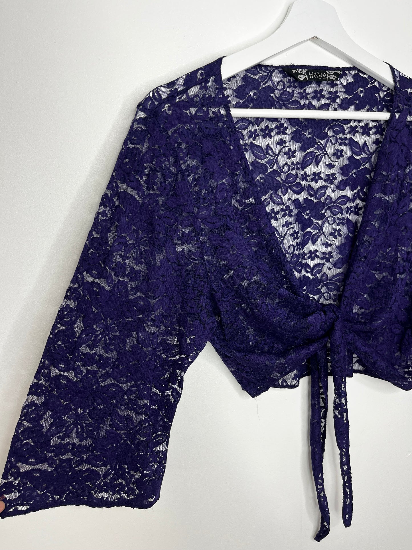 Purple Lace Vintage Tie Blouse