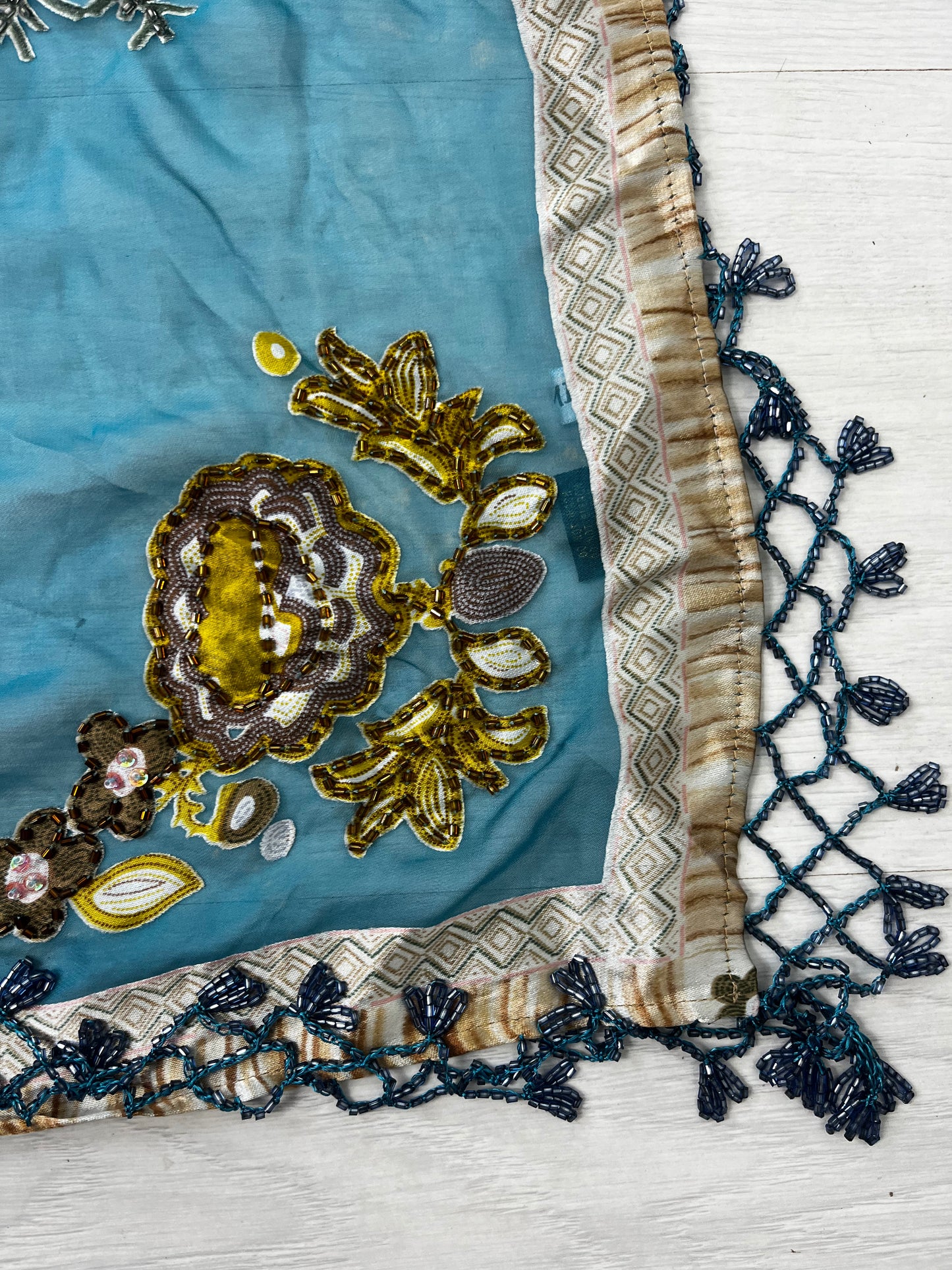 Part Silk Vintage Beaded Top Accessory