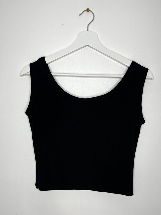 90s Black Slinky Crop Top