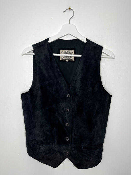 True Vintage Black Leather Waistcoat